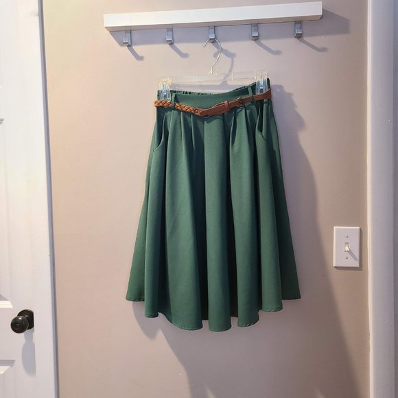 Modcloth A Line Green Skirt - Picture 3 of 3